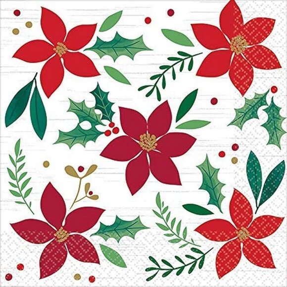 Amscan Other - Amscan Christmas Wishes Dinner Napkins, 8" x 8", 16 Ct.